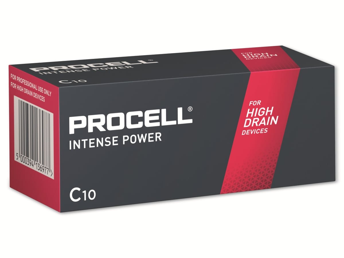 DURACELL Alkaline-Baby-Batterie LR14, 1.5V, Procell Intense, 10 Stück DURACELL Alkaline-Baby-Batterie LR14, 1.5V, Procell Intense, 10 Stück von Duracell
