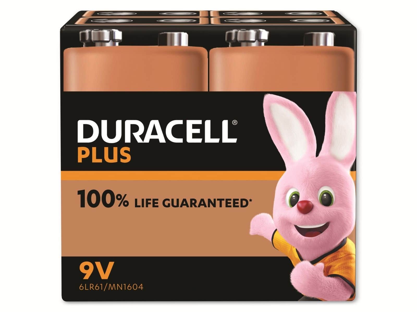 DURACELL Alkaline-Batterie E-Block, 6LR61, 9V, Plus, 4 Stück von Duracell