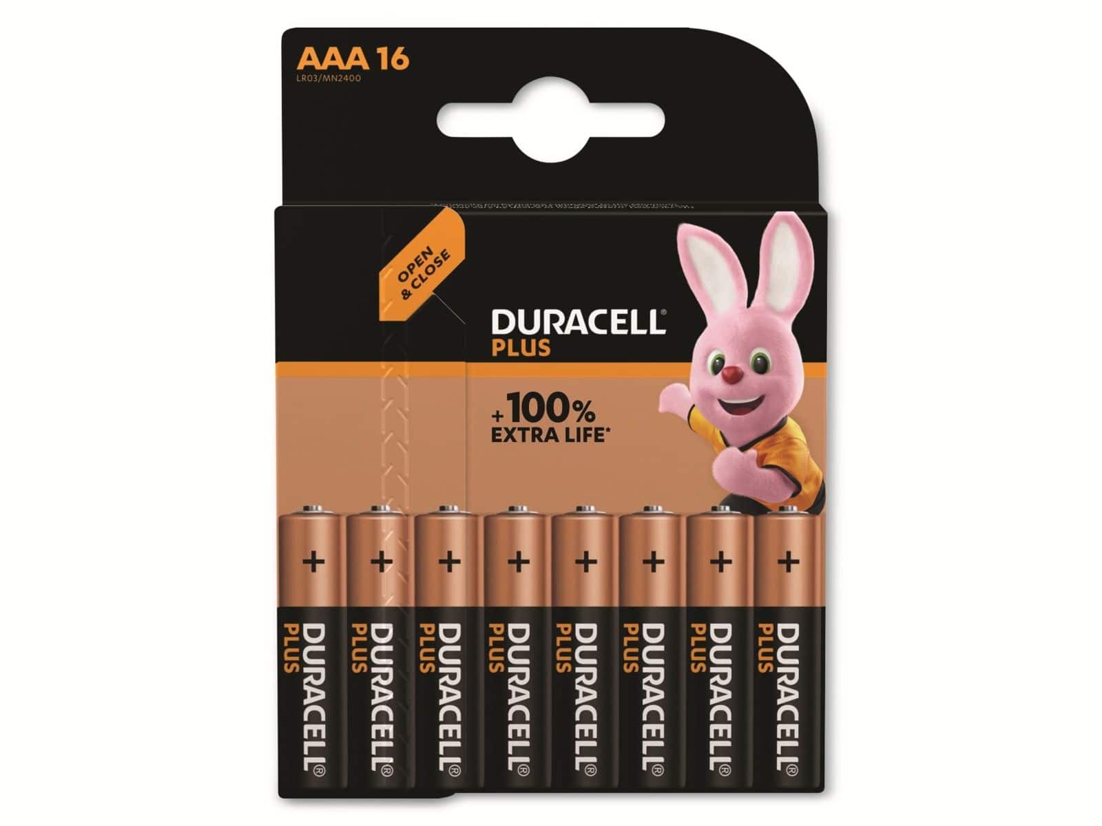 DURACELL Alkaline-Micro-Batterie LR03, 1.5V, Plus, 16 Stück von Duracell