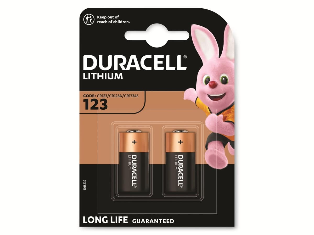 DURACELL Lithium-Batterie CR123A, 3V, Ultra Photo, 2 Stück von Duracell