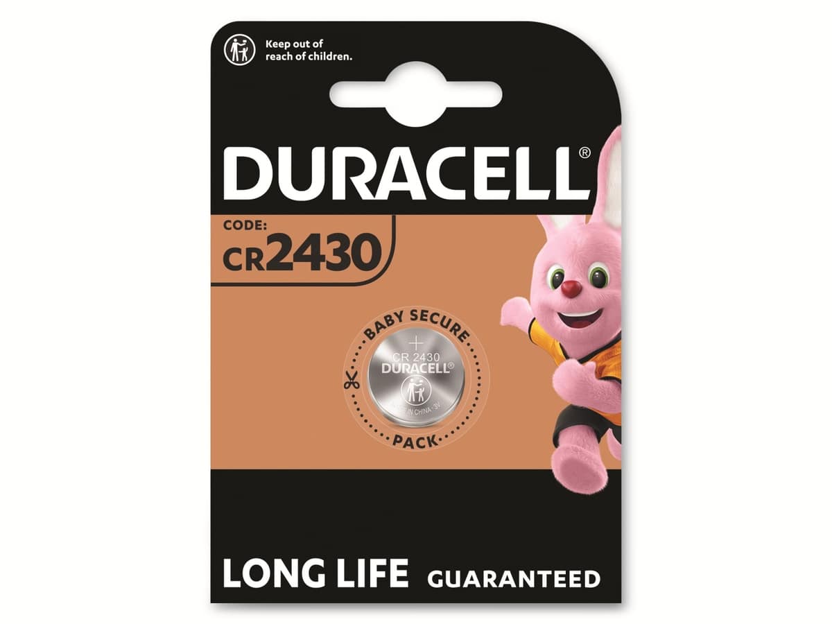 DURACELL Lithium-Knopfzelle CR2430, 3V, Electronics von Duracell