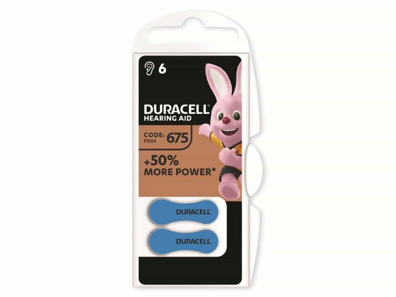 DURACELL Zinc Air-Knopfzelle Typ 675, 1.4V, Easy Tab, 6 Stück von Duracell