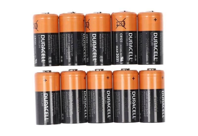 Duracell 10x Duracell CR123A Lithium Batterie, 3V, Photobatterie CR123 A, im p Fotobatterie von Duracell