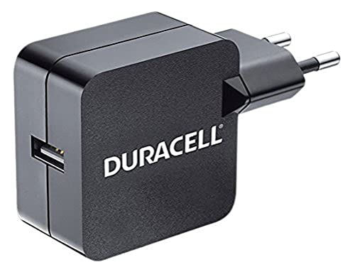 Duracell 2.4A USB-Ladegerät Netzladegerät kompatibel mit Smartphones, MP3-Playern, Tablets uvm. 2-Pin Netzstecker - Schwarz von Duracell