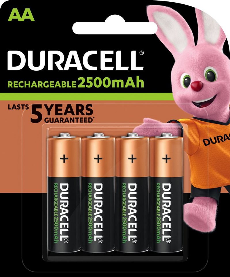 Duracell 4 Duracell Akku AA 2500mAh Nickel-Metall-Hydrid im 4er Blister Akkupacks von Duracell