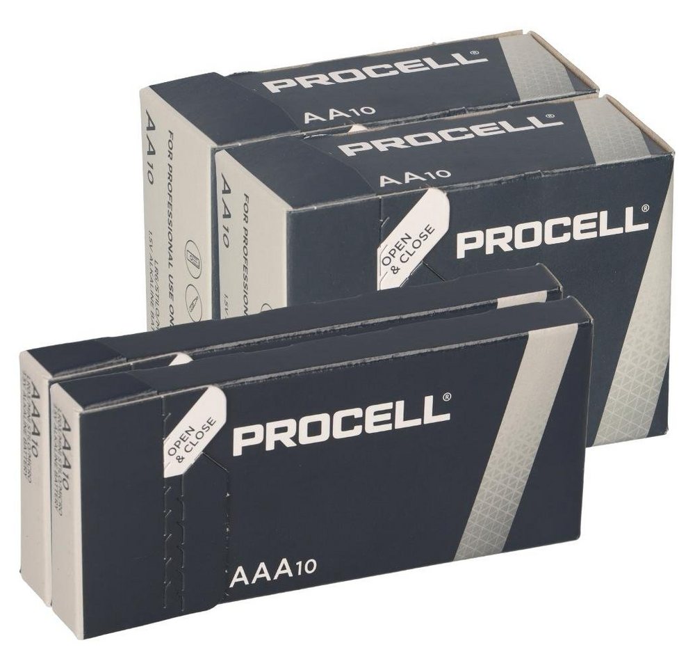 Duracell 40x Procell Batterien 20x AA MN1500 Mignon + 20x AAA MN2400 Micro Batterie Duracell 40x Procell Batterien 20x AA MN1500 Mignon + 20x AAA MN2400 Micro Batterie von Duracell