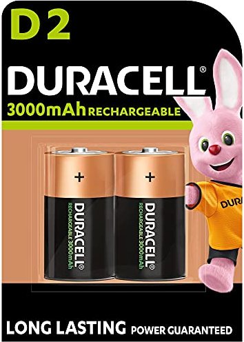 Duracell 55995 Rechargeable D 3000 mAh Mono Akku Batterien HR20, 2er Pack (055995) von Duracell