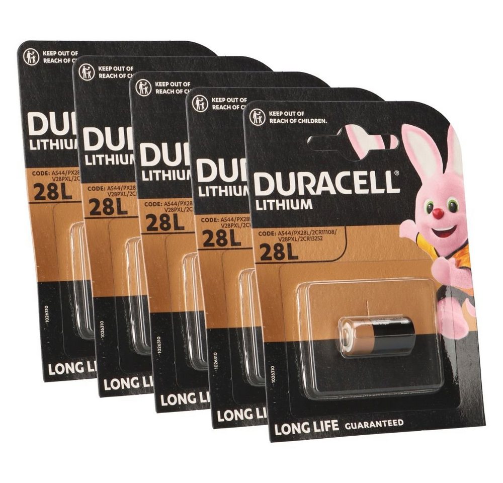 Duracell 5x Duracell Photobatterie PX28 Lithium 6V 150mAh (5x 1er Blister) Fotobatterie von Duracell