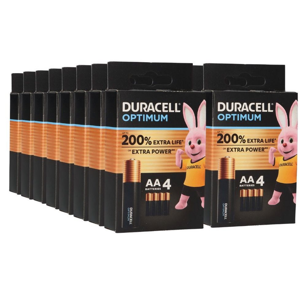 Duracell 64x Duracell MN1500 AA Mignon Batterie Optimum (16x 4er Blister) Batterie von Duracell