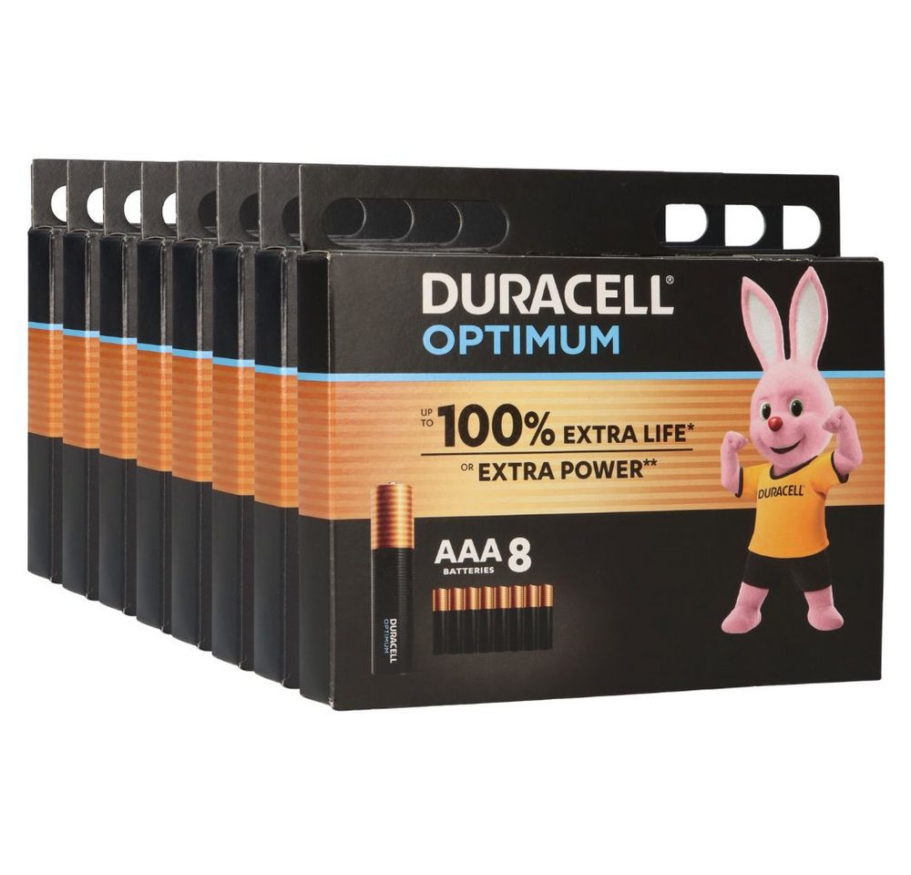 Duracell 64x Duracell MN2400 AAA Micro Batterie Optimum (8x 8er Blister) Batterie von Duracell