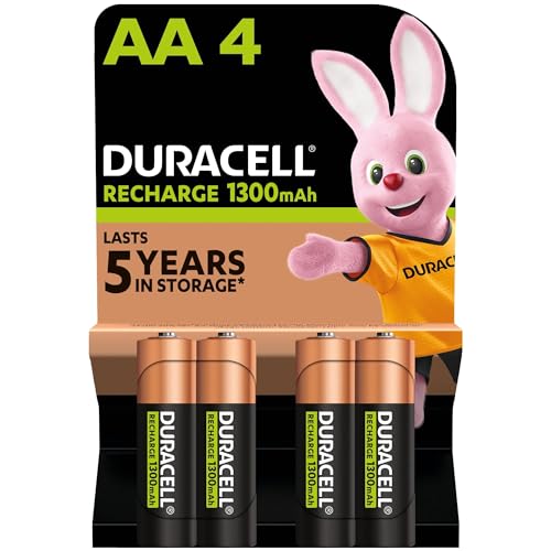 Duracell Akku AA, wiederaufladbare Batterien AA, 4 Stück, langanhaltende Power, 2000 Aufladungen, vorgeladen von Duracell