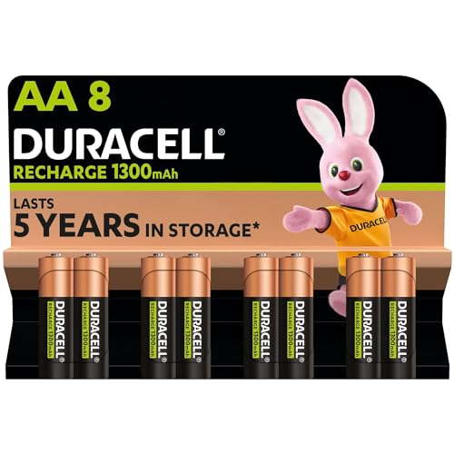 Duracell Akku AA, wiederaufladbare Batterien AA, 8 Stück, langanhaltende Power, 2000 Aufladungen, vorgeladen [Amazon exclusive] von Duracell