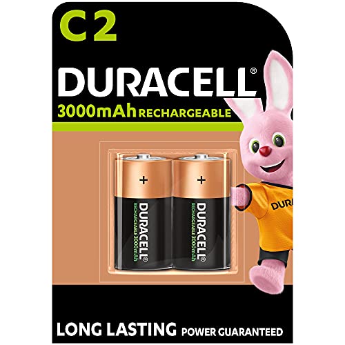 Duracell Akku C, wiederaufladbare Batterien C, 2 Stück, langanhaltende Power von Duracell