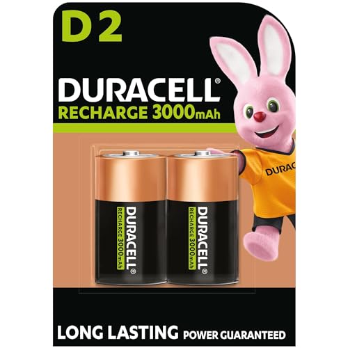 Duracell Akku D, wiederaufladbare Batterie D, 2 Stück, langanhaltende Power von Duracell