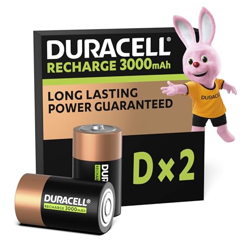 Duracell Akku D, wiederaufladbare Batterie D, 2 Stück, langanhaltende Power von Duracell