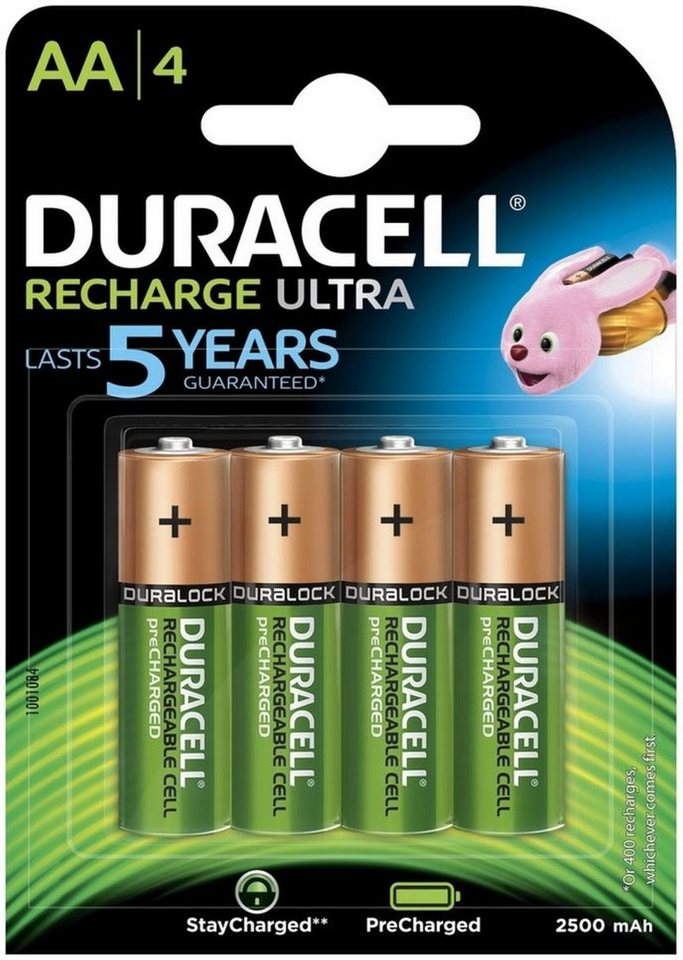 Duracell Akku Recharge Ultra AA Mignon 2.500 mAh 4 Stück Batterie von Duracell