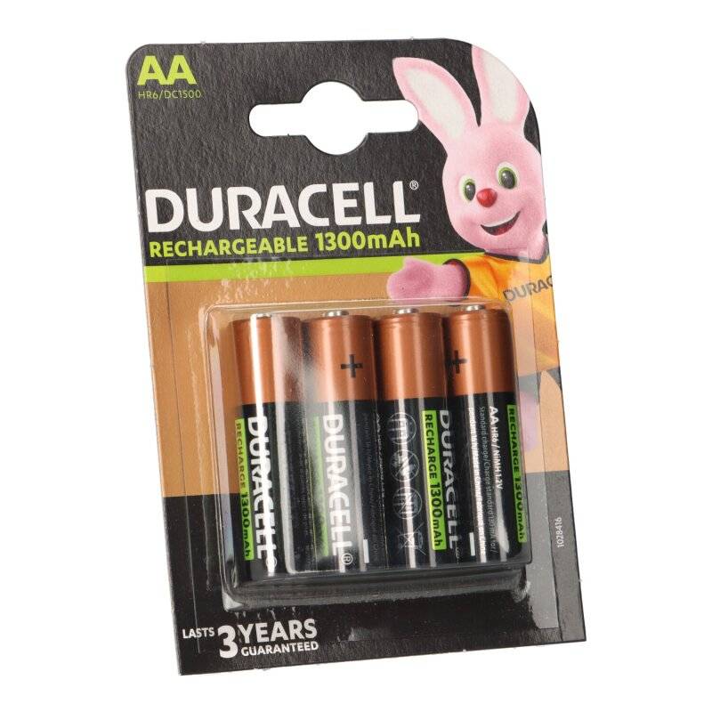 Duracell Akkus 4x AA Mignon 1,2V 1300mAh NiMH im Blister von Duracell