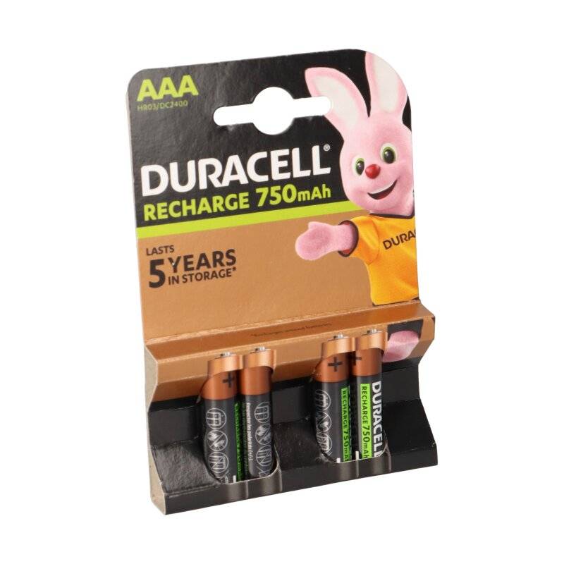 Duracell Akkus 4x AAA Micro 1,2V 750mAh NiMH im Blister von Duracell
