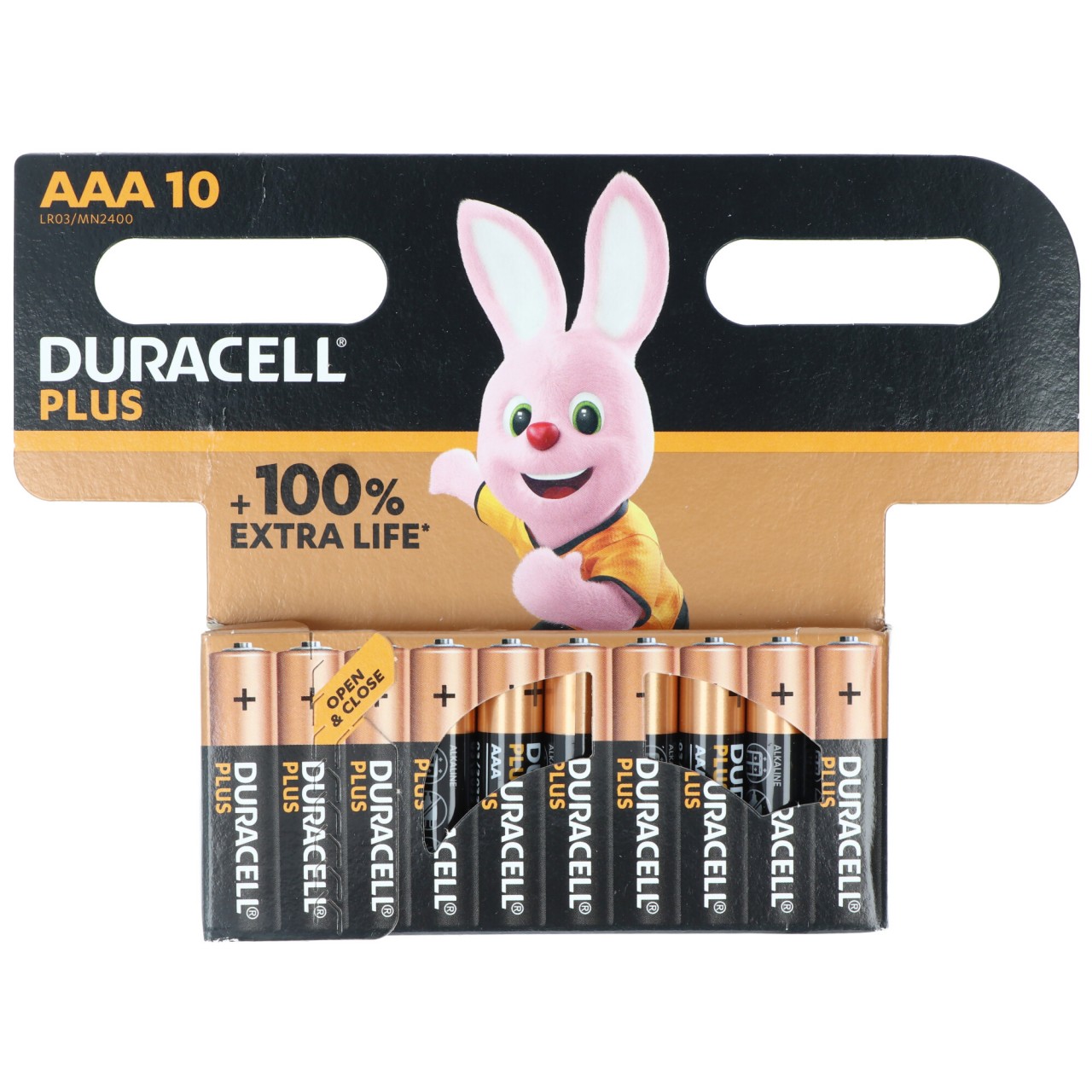 Duracell Batterie Alkaline, Micro, AAA, LR03, 1.5V Plus, Extra Life, Retail Blister (10-Pack) von Duracell