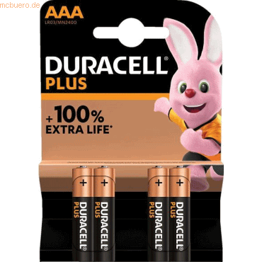 Duracell Batterie Plus AAA Micro 4 Stück von Duracell