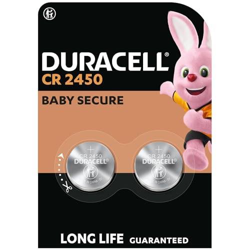 Duracell CR2450 Knopfzellen (2 Stück), CR 2450 Lithium-Knopfzellen 3 V von Duracell