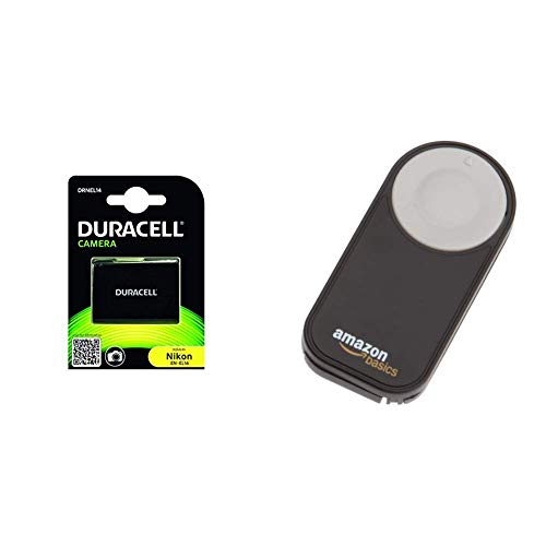 Duracell DRNEL14 Li-Ion Kamera Ersetzt Akku für EN-EL14 & Amazon Basics IR-Fernauslöser für Nikon SLR-Digitalkameras von Duracell