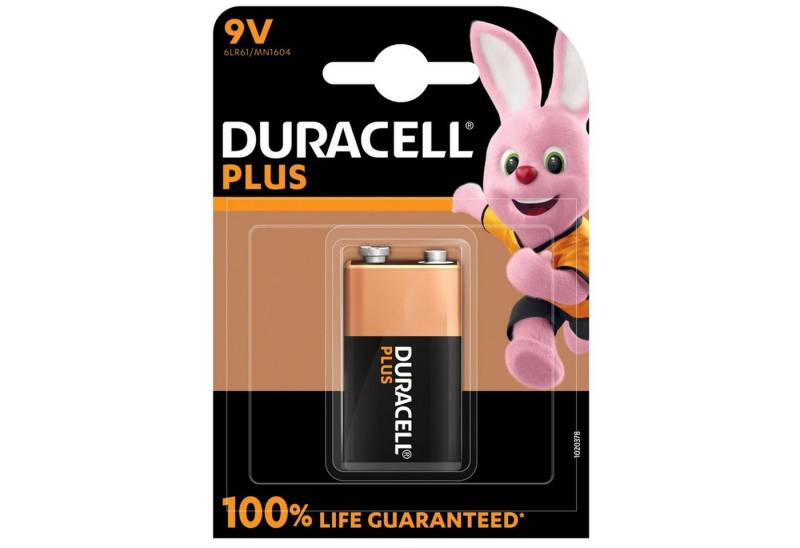 Duracell DURACELL MN1604 Plus Batterie 6AM6 (9 Volt Block) 1 Stück Batterie, (9 Volt V) von Duracell