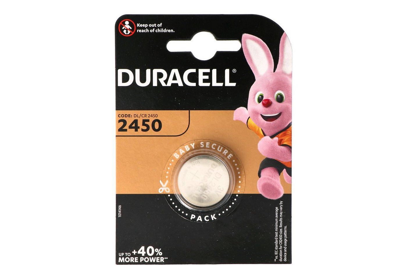 Duracell Duracell DL2450 Lithium Batterie IEC CR2450, 3 Volt 486mAh Batterie, (3,0 V) von Duracell