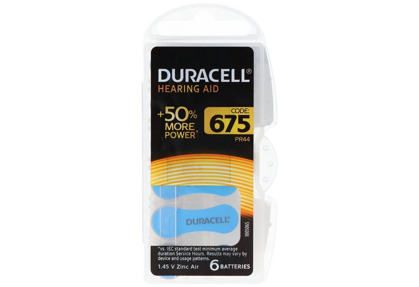 Duracell Duracell Hörgerätebatterie 675, IEC PR44 Zink Air Batterien 6 Stück i Batterie, (1,4 V) von Duracell