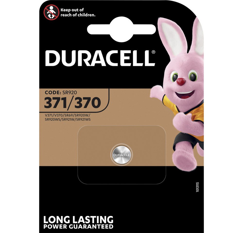 Duracell Duracell Knopfzelle 371 1.55 V 1 St. 40 mAh Silberoxid SR69 Knopfzelle, (1.55 V) von Duracell