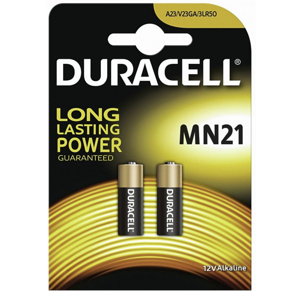 Duracell Duracell MN21 2er Blister Batterien Akku Duracell MN21 Security 2er Blister (12 Volt V), Alkaline-Technologie für lange Lebensdauer von Duracell