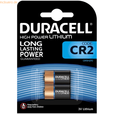 Duracell Fotobatterie Ultra Photo CR2 CR17355 VE=2 Stück von Duracell