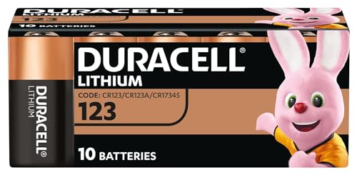 Duracell High Power Lithium 123 Batterie 3 V (CR123 / CR123A / CR17345), entwickelt für die Verwendung in Sensoren, schlüssellosen Schlössern, Blitzgeräten und Taschenlampen., 10er Pack von Duracell