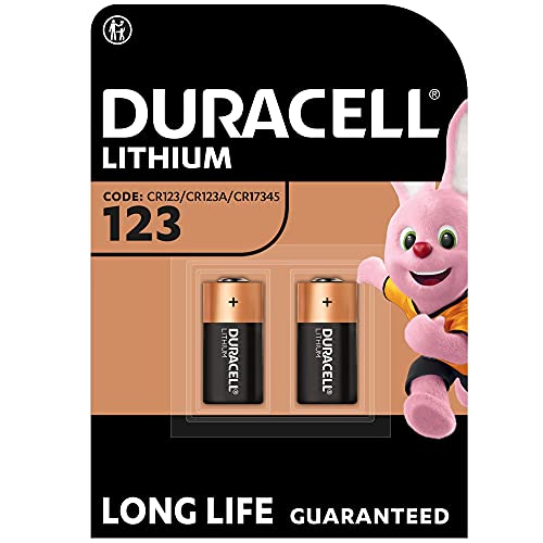 Duracell High Power Lithium 123 Batterie 3 V (CR123 / CR123A / CR17345), entwickelt für die Verwendung in Sensoren, schlüssellosen Schlössern, Blitzgeräten und Taschenlampen., 2er Pack von Duracell