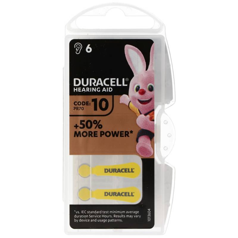 Duracell Hörgerätebatterie DA 10 AC Zn/Luft 1,4 Volt 105mAh von Duracell