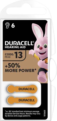 Duracell Hörgerätebatterie ZA 13 1.45V 6 St. 290 mAh Zink-Luft 13AC von Duracell