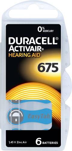 Duracell Hörgerätebatterie ZA 675 1.45V 6 St. 630 mAh Zink-Luft Activair 675 von Duracell