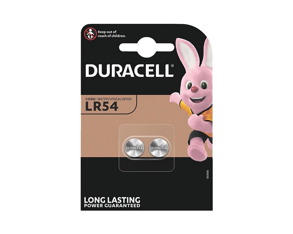 Duracell Knopfzelle, (1.5 V, 2 St), LR54, 1,5 V, Alkali, (H): 12 / 3 mm von Duracell