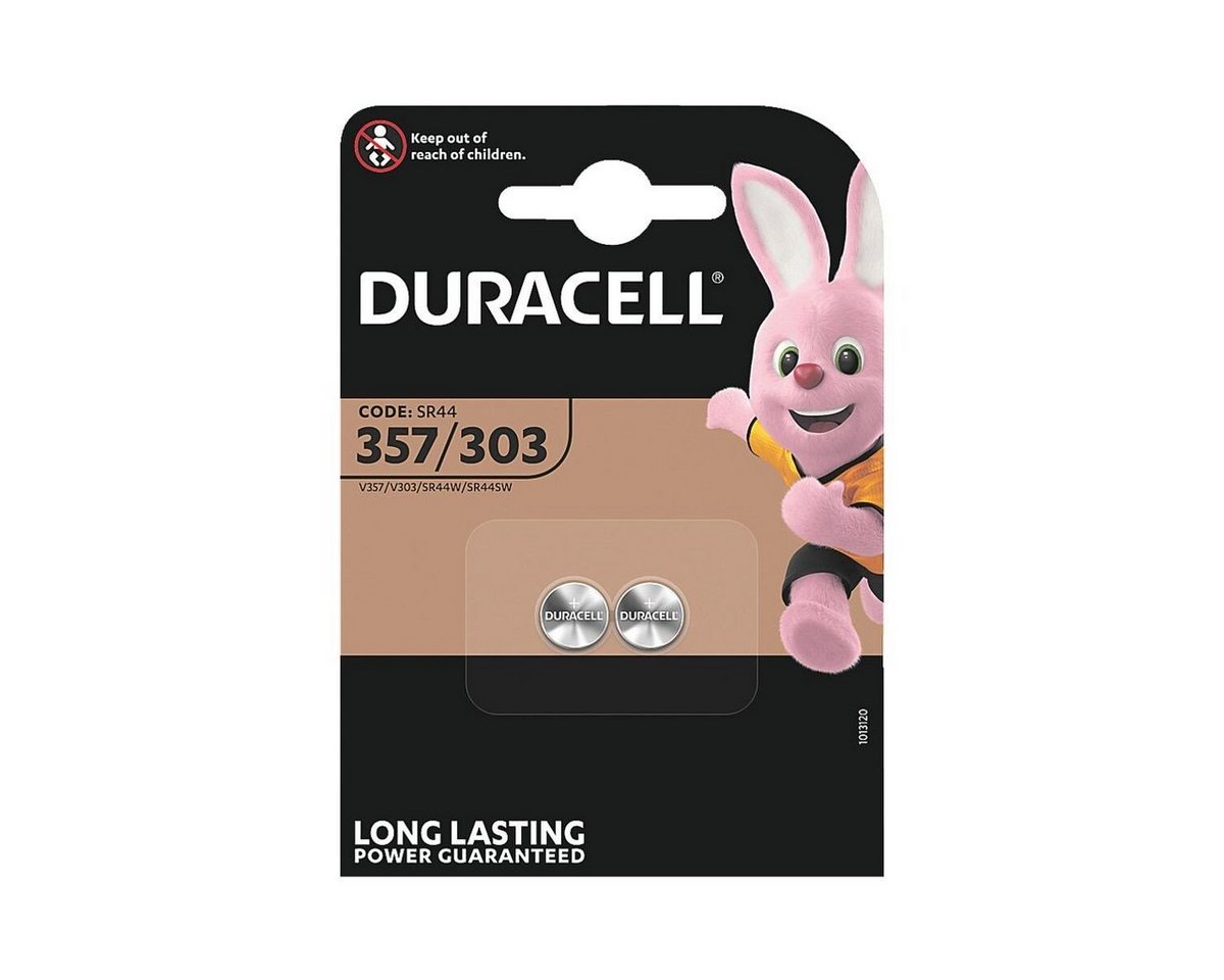 Duracell Knopfzelle, (1.5 V, 2 St), SR44 / Typ 357&303, 1,5 V, Alkali, lange Lebensdauer von Duracell