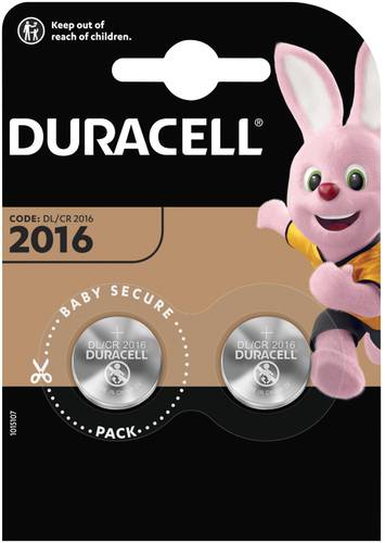 Duracell Knopfzelle CR 2016 3V 2 St. 90 mAh Lithium Elektro 2016 von Duracell