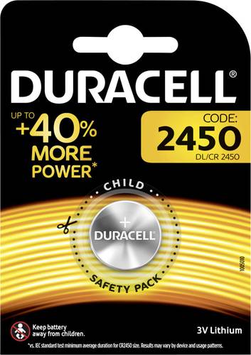 Duracell Knopfzelle CR 2450 3V 1 St. 486 mAh Lithium CR 2450 von Duracell