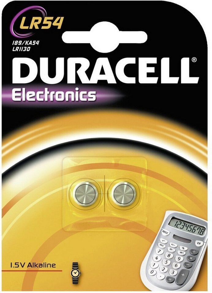 Duracell Knopfzelle Elektro LR54 2 Stück Batterie von Duracell