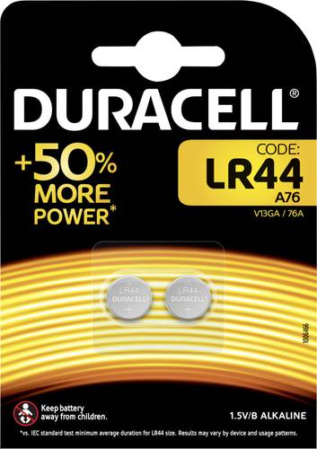 Duracell Knopfzelle LR 44 1.5V 2 St. 105 mAh Alkali-Mangan Elektro AG13 Duracell Knopfzelle LR 44 1.5V 2 St. 105 mAh Alkali-Mangan Elektro AG13 von Duracell