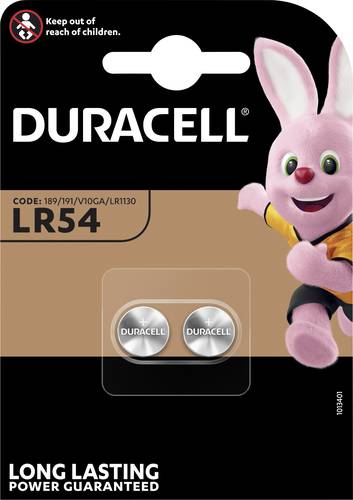 Duracell Knopfzelle LR 54 1.5V 2 St. 65 mAh Alkali-Mangan AG10 Duracell Knopfzelle LR 54 1.5V 2 St. 65 mAh Alkali-Mangan AG10 von Duracell