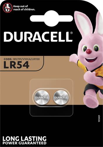 Duracell Knopfzelle LR 54 1.5V 2 St. 65 mAh Alkali-Mangan AG10 von Duracell
