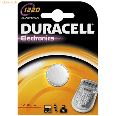 Duracell Knopfzelle Lithium CR1220 3V 38mAh von Duracell