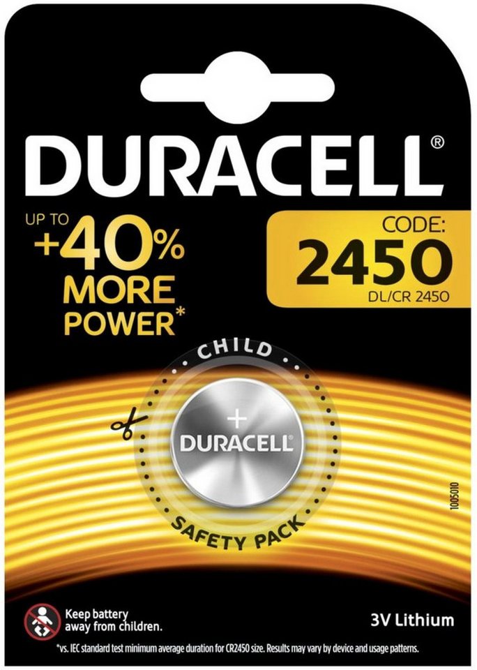 Duracell Knopfzelle Lithium CR2450 3V 560mAh Batterie von Duracell