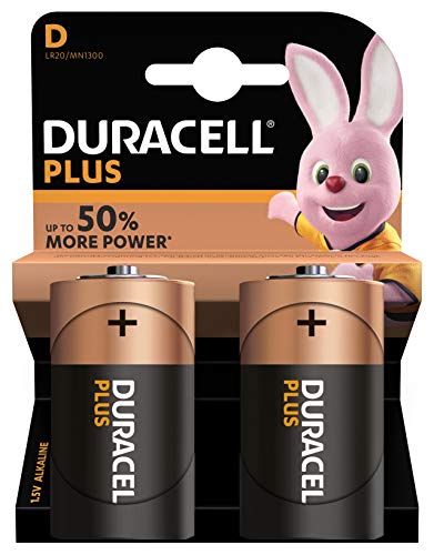 Duracell LR20/ MN1300 Plus Power Typ D Alkaline Batterien, 2er Pack von Duracell