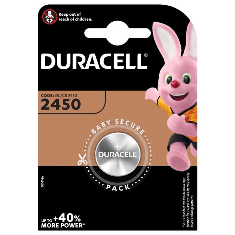 Duracell Lithium-Knopfzelle CR2450 Lithium 3V / 486mAh von Duracell