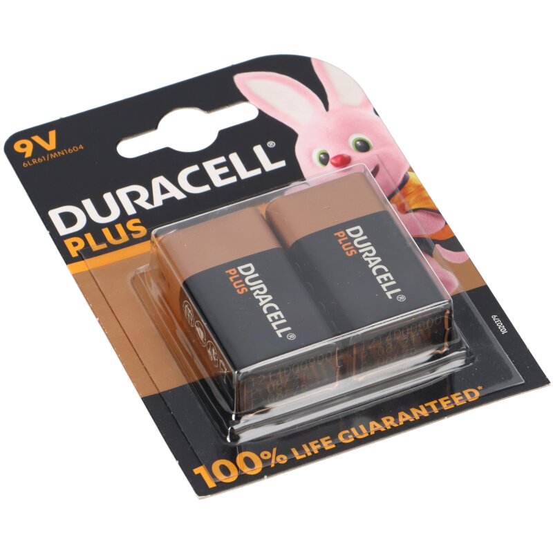 Duracell MN1604 Plus 9V-Block Batterie 2er Blister von Duracell